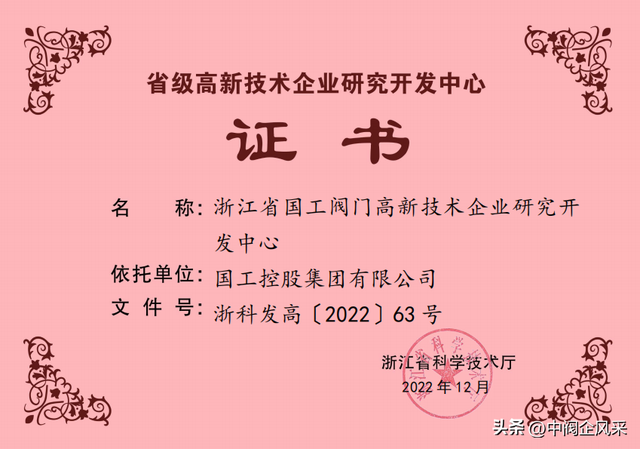 国工研发中心荣获“高新技术企业研究开发中心”称号