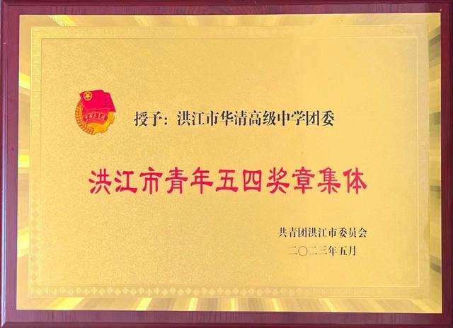 洪江市华清高级中学团委荣获第三届“洪江市青年五四奖章集体”称号